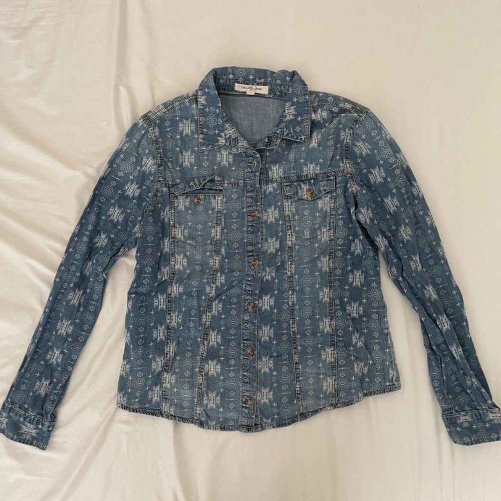 Print Chambray Shirt